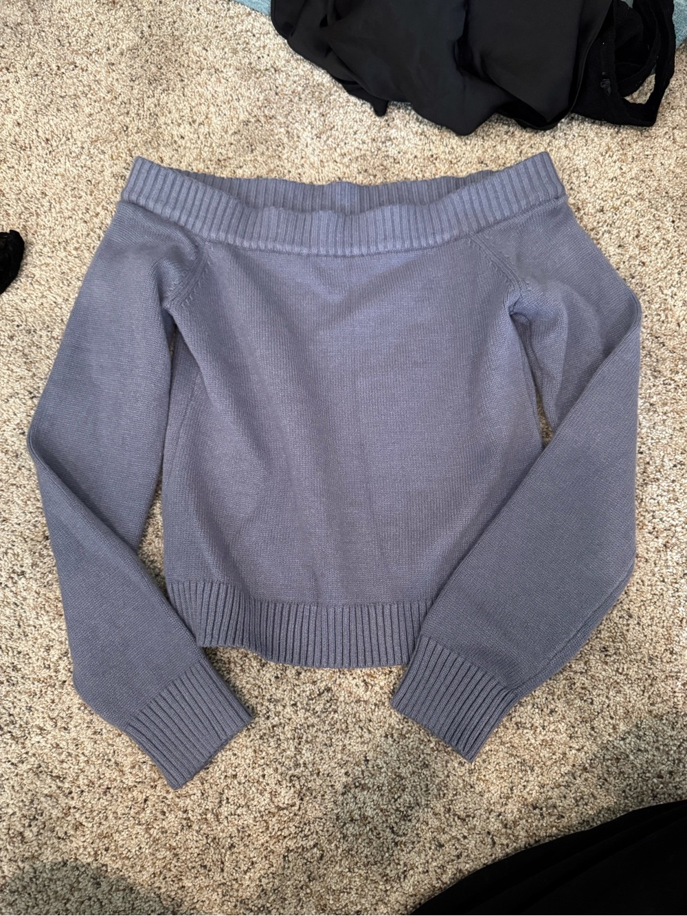 Edikted Off-the-Shoulder Sweater in Dusty Blue
